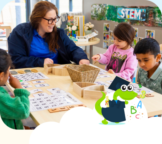 preschool kinder lizard group children learning