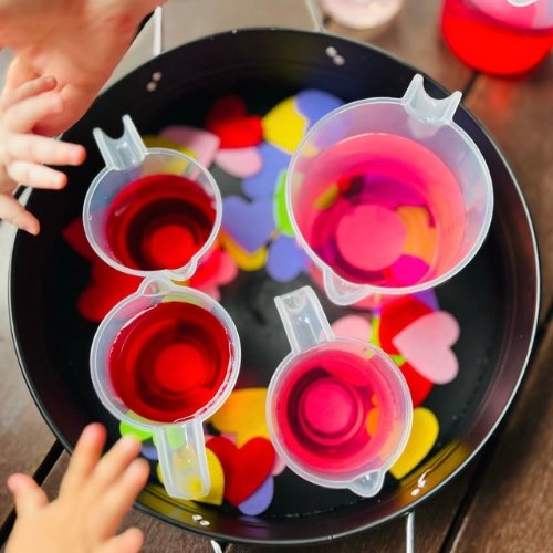 Valentines STEM sensory water play