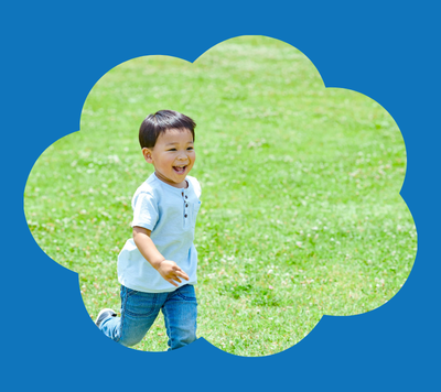 child running and smiling