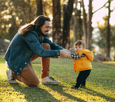 happy father and child